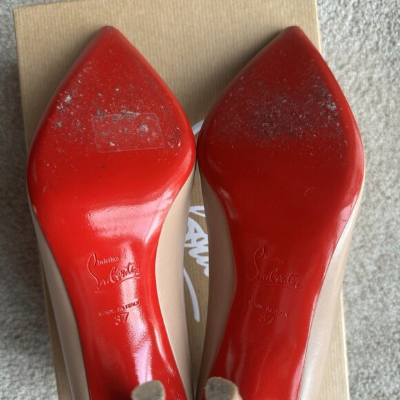 Christian Louboutin Apostrophy Pump 100 NAPPA Nude - Picture 11 of 16